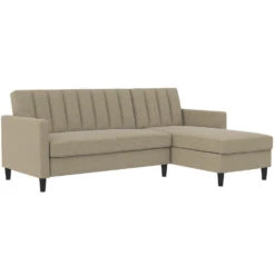 Celine - 3-zits Hoekslaapbank In Cappuccino Stof