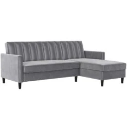 Celine - 3-zits Hoekslaapbank In Grijs Fluweel