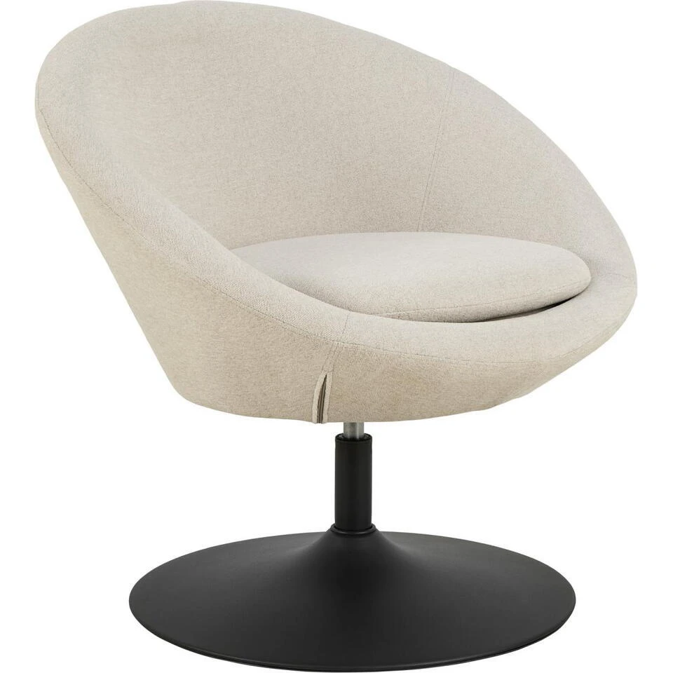 Fauteuil Beige Stof Draaibaar - Zithoogte 47cm - Eva 3 Fauteuil Beige Stof Draaibaar - Zithoogte 47cm - Eva