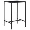 VidaXL - Tuinbartafel - Zwart - Poly Rattan En Glas - 70 X 70 X 110 Cm