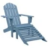 VidaXL - Tuinstoel Adirondack - Blauw - Hout - Met Voetenbank 1 VidaXL - Tuinstoel Adirondack - Blauw - Hout - Met Voetenbank -Meubelpromotie 1000159091