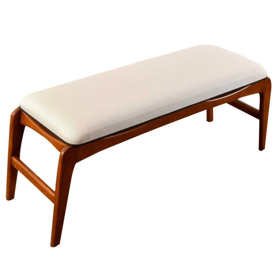 Emob Houten Bank - Woody Fashion - 100% Haagbeukhout - Linnen Stof - Walnoot 3 Emob Houten Bank - Woody Fashion - 100% Haagbeukhout - Linnen Stof - Walnoot