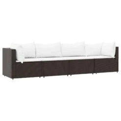 VidaXL - Loungeset - Bruin - Poly Rattan - 4 Stuks - Met Kussens