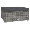 VidaXL - Tuinvoetenbank - Grijs - Poly Rattan - Met Kussen - 70x70x30 Cm -Meubelpromotie 1000163419