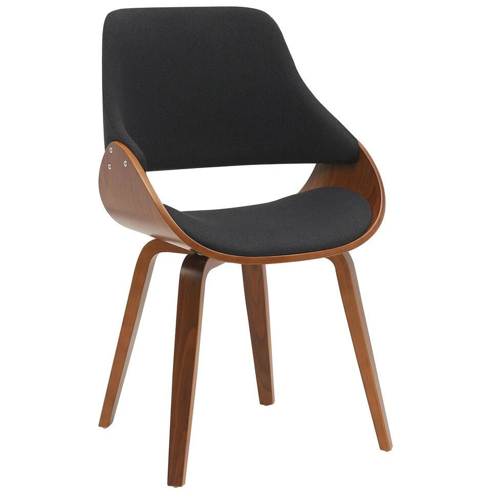 CLP Eetkamerstoel Vangale Walnoot Frame - Stof - Walnoot/zwart 3 CLP Eetkamerstoel Vangale Walnoot Frame - Stof - Walnoot/zwart