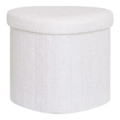 Hioshop Medford Poef Teddy- Wit Wit