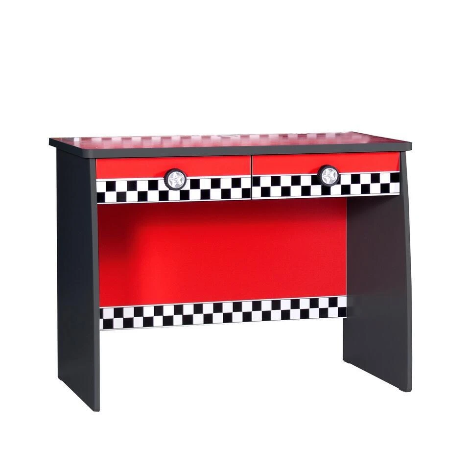 V Power - Kinderbureau - Race Thema - 104x61x78 Cm - Rood 3 V Power - Kinderbureau - Race Thema - 104x61x78 Cm - Rood