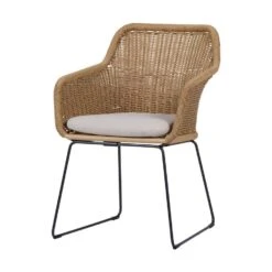 Lisomme Loki Rotan Tuinstoel Naturel - Met Zitkussen