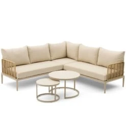 Hoek Loungeset 5 Personen Wicker Taupe Coco Ibiza