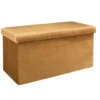 Home Deco Poef Velvet - Opbergbox - Okergeel - 76 X 38 Cm -Meubelpromotie 1000171603