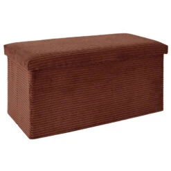 Home Deco Poef - MDF/polyester - Bruin Terracotta - 76 X 38 Cm