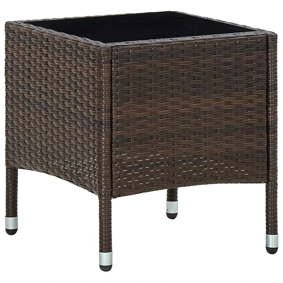 VidaXL - Loungetafel - Bruin - Poly Rattan - 40x40x45 Cm 3 VidaXL - Loungetafel - Bruin - Poly Rattan - 40x40x45 Cm