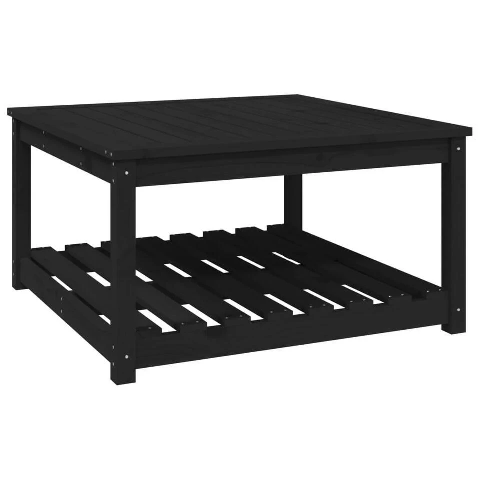 VidaXL - Tuintafel Met Opbergruimte - Zwart - Grenenhout - 82,5x82,5x45 Cm 3 VidaXL - Tuintafel Met Opbergruimte - Zwart - Grenenhout - 82,5x82,5x45 Cm