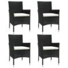 VidaXL - Buitenstoelen - Kussens - Zwart - Poly Rattan - 4 Stuks 1 VidaXL - Buitenstoelen - Kussens - Zwart - Poly Rattan - 4 Stuks -Meubelpromotie 1000172634