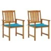 VidaXL - Tuinstoelen Met Kussens - Blauw - Massief Acaciahout - 2 Stuks -Meubelpromotie 1000172648