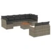 VidaXL 10-delige Loungeset Met Kussens En Salontafel -Grijs - Poly Rattan -Meubelpromotie 1000172781