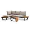 SenS-Line Samos Multifunctionele Loungeset - Taupe - Aluminium En Acacia Hout -Meubelpromotie 1000173304