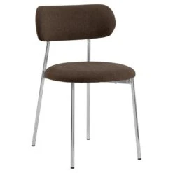 Eetkamerstoel - Bruin - Stof - Zithoogte 48cm - Morka - Set Van 2