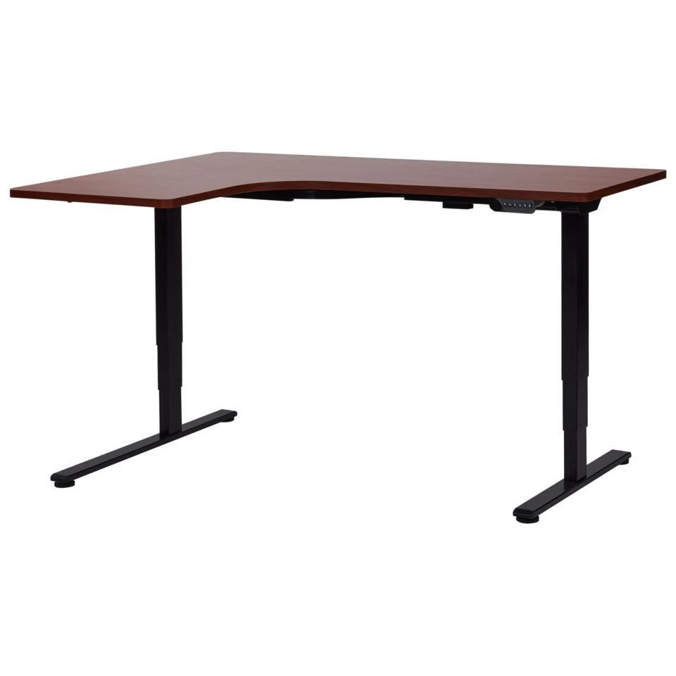 DESTINES - Elektrisch Bureau - Zwart/Donkerhout - Links - Vezelplaat 3 DESTINES - Elektrisch Bureau - Zwart/Donkerhout - Links - Vezelplaat