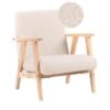 LINDE - Kinderfauteuil - Lichtbeige - Bouclé -Meubelpromotie 1000175632