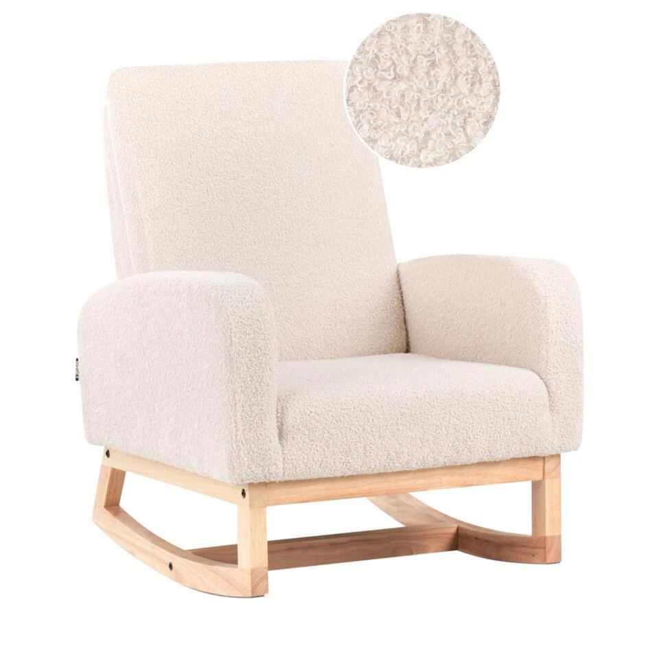 NORBY - Schommelstoel Voor Kinderen - Lichtbeige - Bouclé 3 NORBY - Schommelstoel Voor Kinderen - Lichtbeige - Bouclé