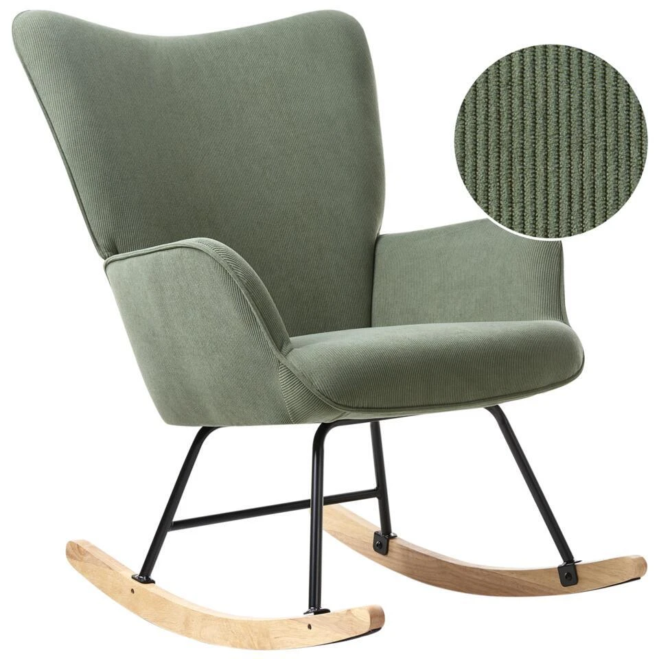 ARSET - Schommelstoel - Donkergroen - Bouclé 3 ARSET - Schommelstoel - Donkergroen - Bouclé
