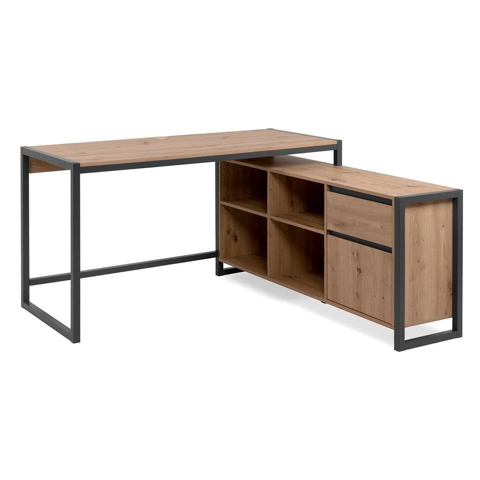 CALICOSY - Bureau PRAGUE - Licht Hout - 75x139x139 Cm 3 CALICOSY - Bureau PRAGUE - Licht Hout - 75x139x139 Cm