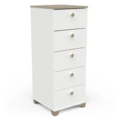 Ladekast Liva 5 Lades - Kronberg Eik/mat Wit