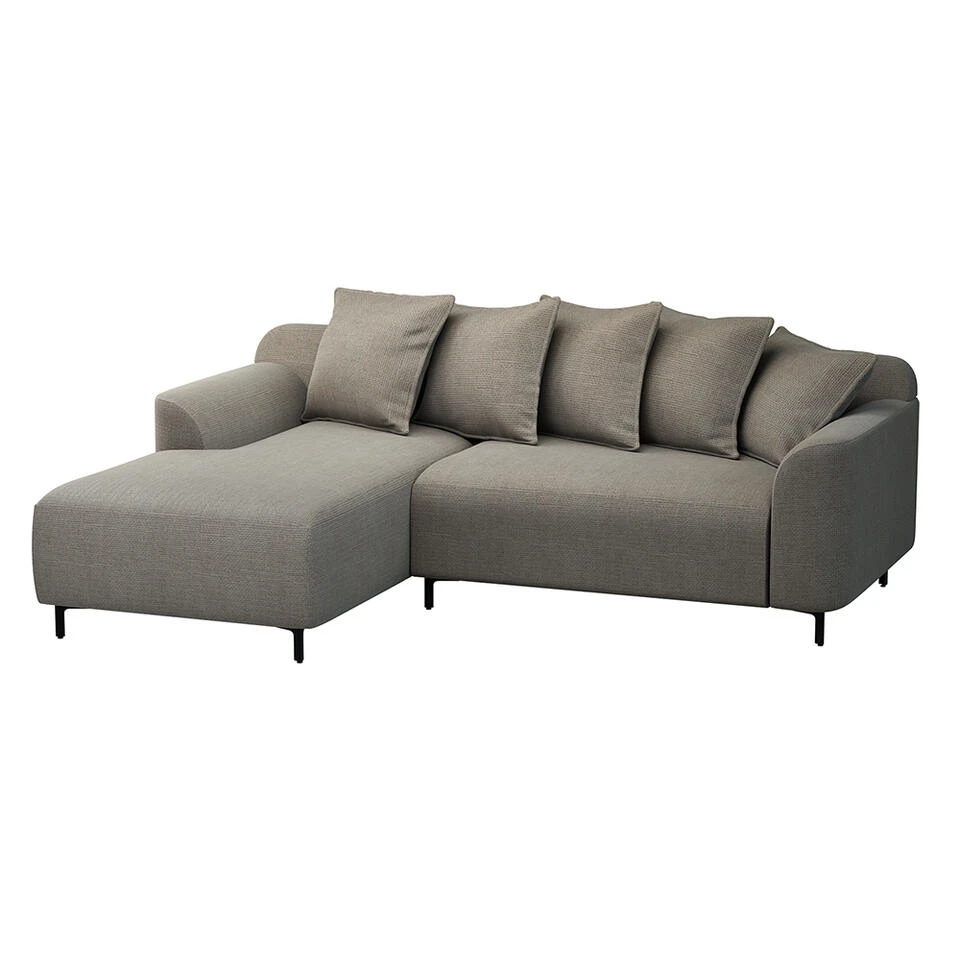 Bank Elsa Met Chaise Longue Links - Stof Eden - Taupe 4 Bank Elsa Met Chaise Longue Links - Stof Eden - Taupe - Afbeelding 2