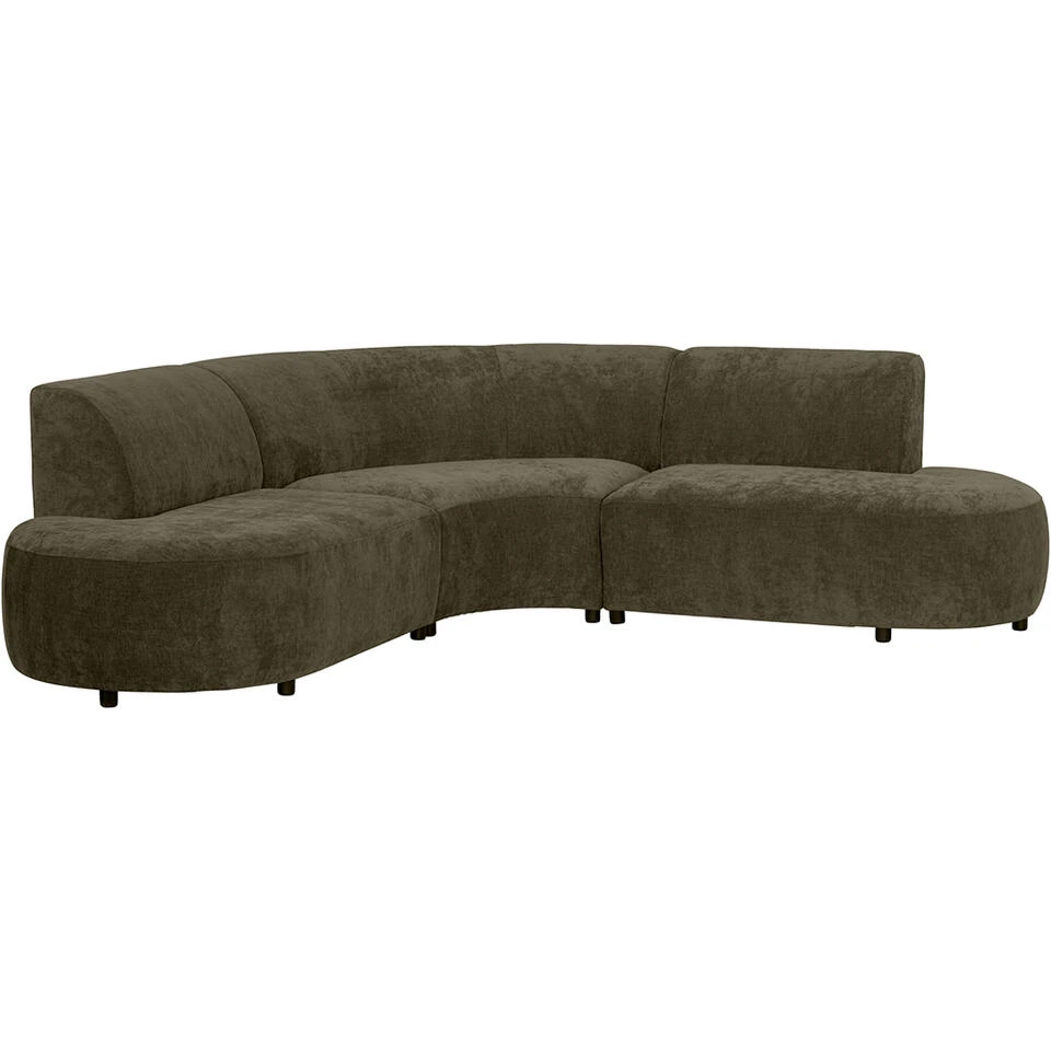 Hoekbank Luna Rond - Stof Rebel - Vergrijsd Groen 4 Hoekbank Luna Rond - Stof Rebel - Vergrijsd Groen - Afbeelding 2