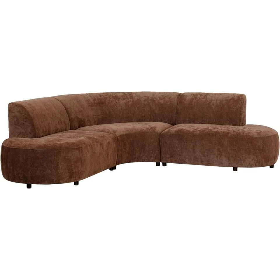 Hoekbank Luna Rond - Stof Rebel - Terracotta 4 Hoekbank Luna Rond - Stof Rebel - Terracotta - Afbeelding 2