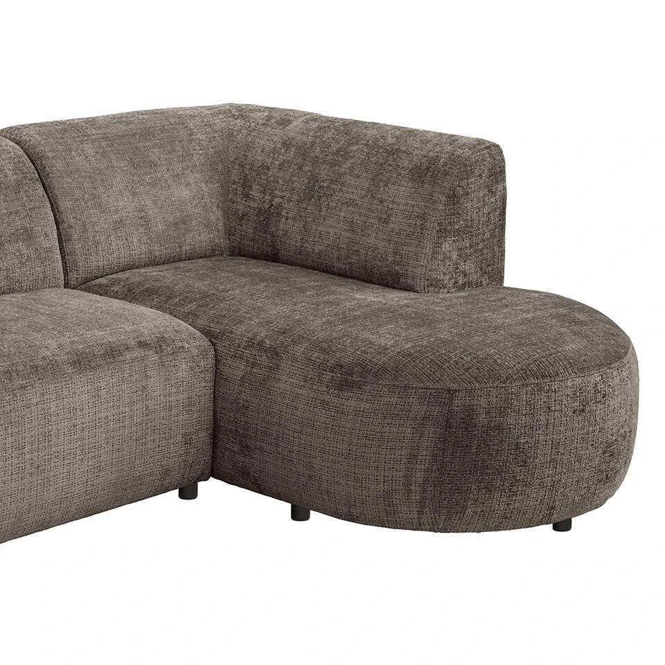 Hoekbank Luna Rechts - Stof Cremona - Taupe 8 Hoekbank Luna Rechts - Stof Cremona - Taupe - Afbeelding 6