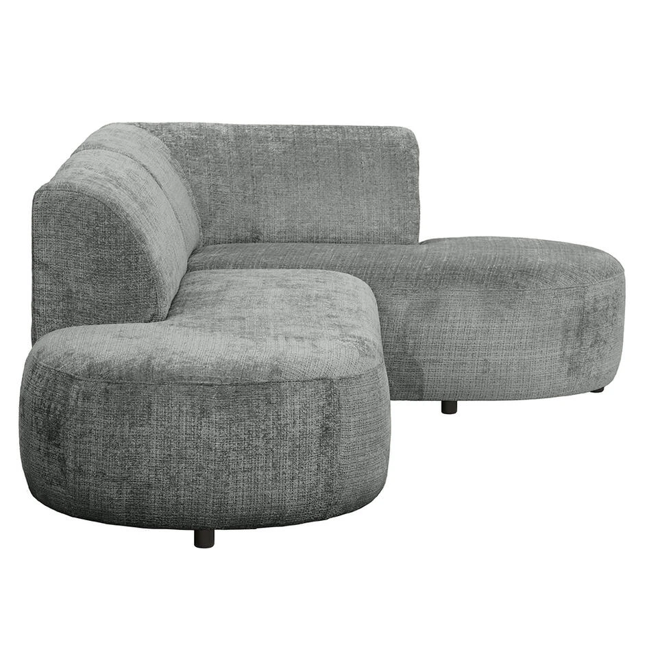 Hoekbank Luna Rechts - Stof Cremona - Grijs 6 Hoekbank Luna Rechts - Stof Cremona - Grijs - Afbeelding 4