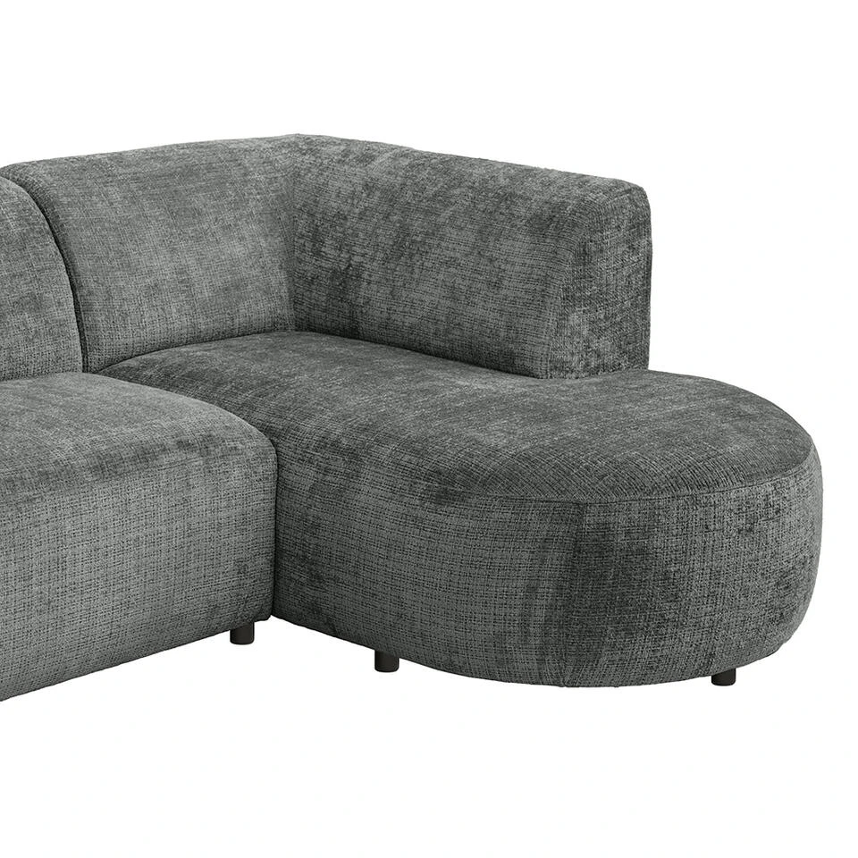 Hoekbank Luna Rechts - Stof Cremona - Grijs 8 Hoekbank Luna Rechts - Stof Cremona - Grijs - Afbeelding 6