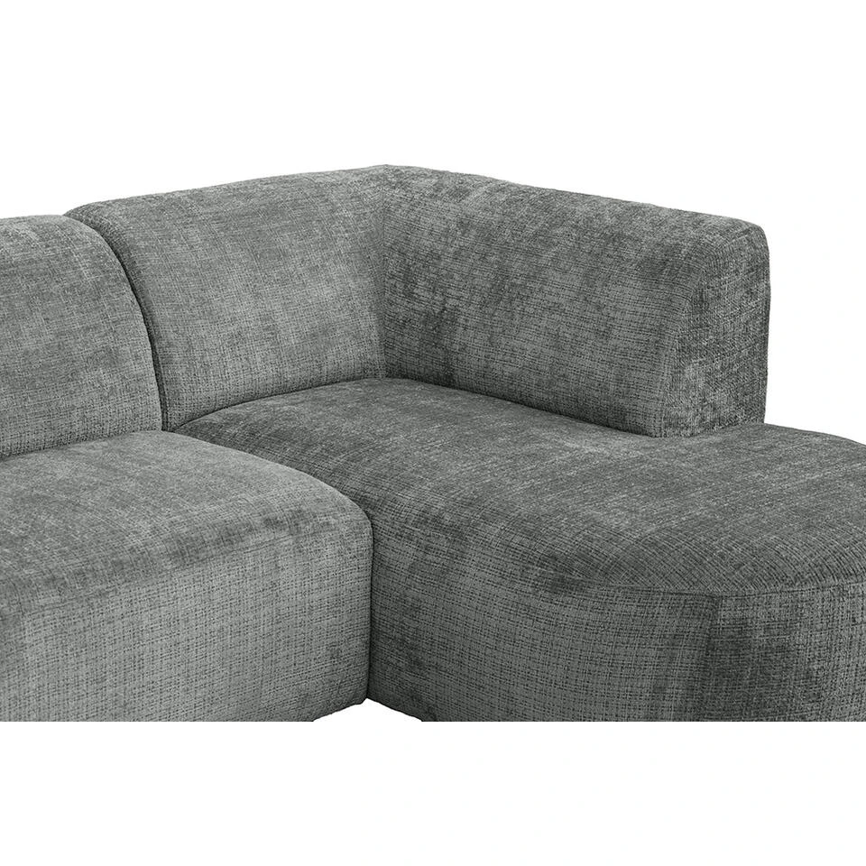 Hoekbank Luna Rechts - Stof Cremona - Grijs 10 Hoekbank Luna Rechts - Stof Cremona - Grijs - Afbeelding 8