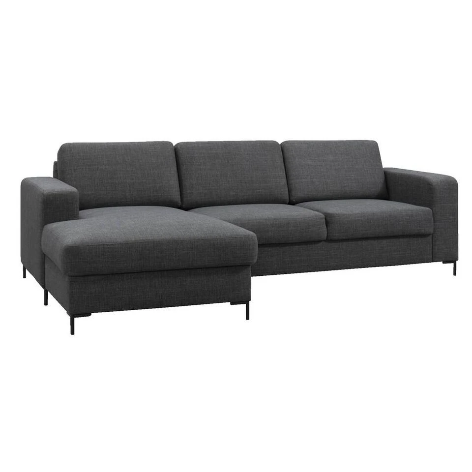 Hoekbank Tom Stof Basel - Donkergrijs 4 Hoekbank Tom Stof Basel - Donkergrijs - Afbeelding 2