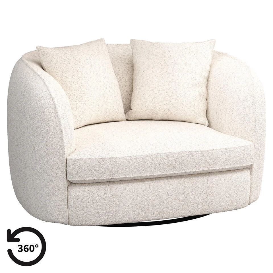 Loveseat Enzio - Stof Wales - Crème 3 Loveseat Enzio - Stof Wales - Crème