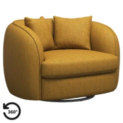 Loveseat Enzio - Stof Elephant - Okergeel