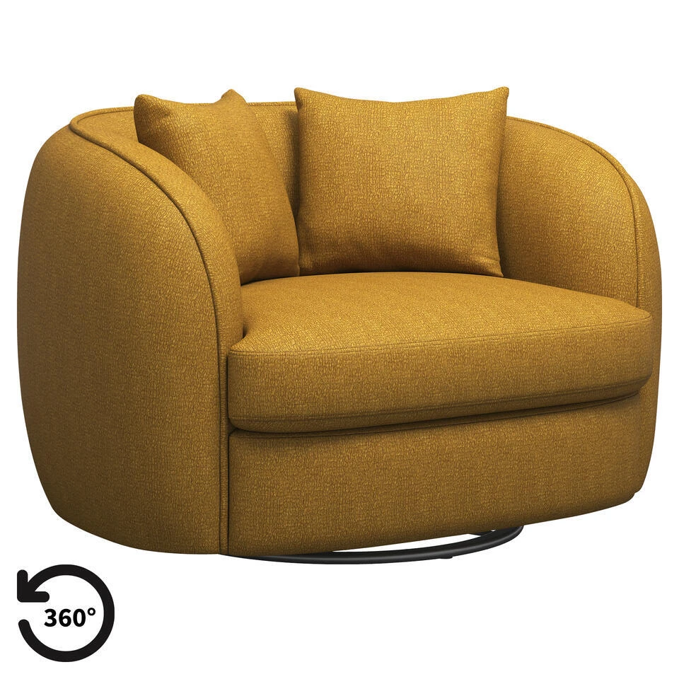 Loveseat Enzio - Stof Elephant - Okergeel 3 Loveseat Enzio - Stof Elephant - Okergeel