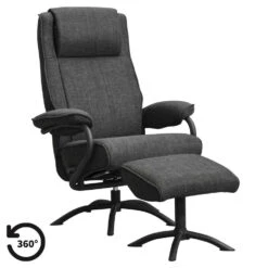 Relaxfauteuil Vincent Incl. Hocker - Stof Bjorn - Antraciet