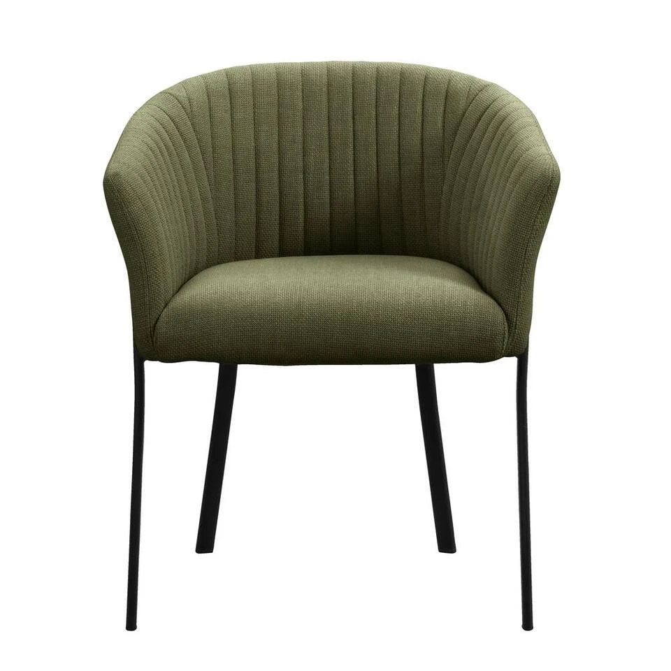 Eetkamerstoel Luigi - Stof - Groen 4 Eetkamerstoel Luigi - Stof - Groen - Afbeelding 2