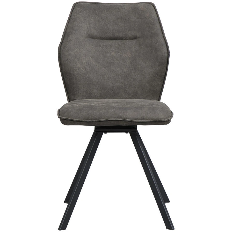Eetkamerstoel Raffy - Stof - Antraciet 4 Eetkamerstoel Raffy - Stof - Antraciet - Afbeelding 2