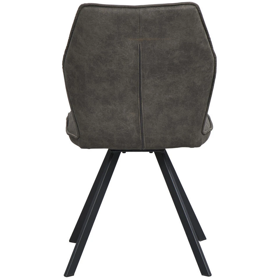 Eetkamerstoel Raffy - Stof - Antraciet 5 Eetkamerstoel Raffy - Stof - Antraciet - Afbeelding 3