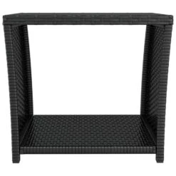 VidaXL - Salontafel Met Glazen Blad - Zwart - Poly Rattan - 45x45x40 Cm 10 VidaXL - Salontafel Met Glazen Blad - Zwart - Poly Rattan - 45x45x40 Cm -Meubelpromotie 10ebe3024772464c8593148a6aad3de2
