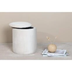 Svea - Zara Poef - Velvet - Beige -Meubelpromotie 10fc36811fba448496999d031e98842a