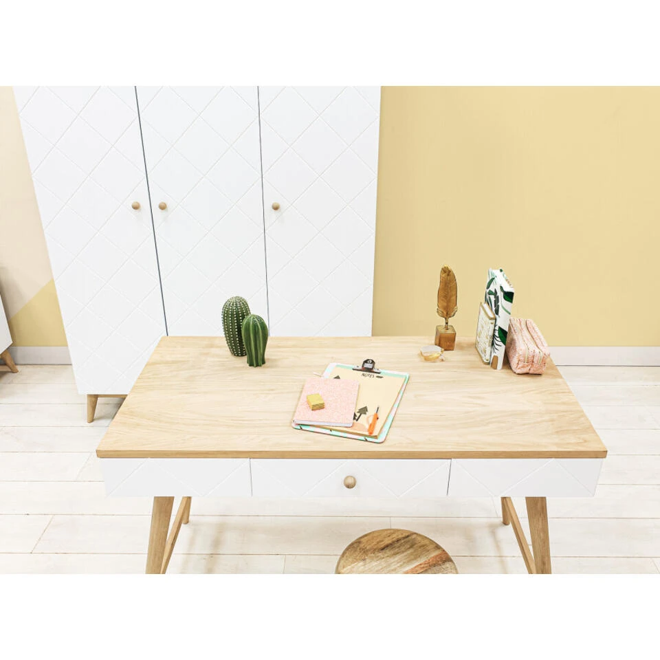 Bopita Paris Bureau - Wit/Eiken 4 Bopita Paris Bureau - Wit/Eiken - Afbeelding 2