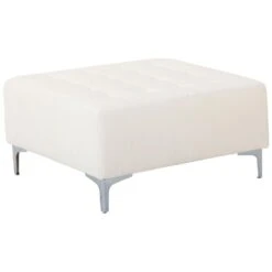 Beliani Ottomaan ABERDEEN - Wit Kunstleer