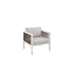 Beliani BORELLO Loungeset - Wit - Aluminium - 4-delig 8 Beliani BORELLO Loungeset - Wit - Aluminium - 4-delig -Meubelpromotie 1331544875 0102