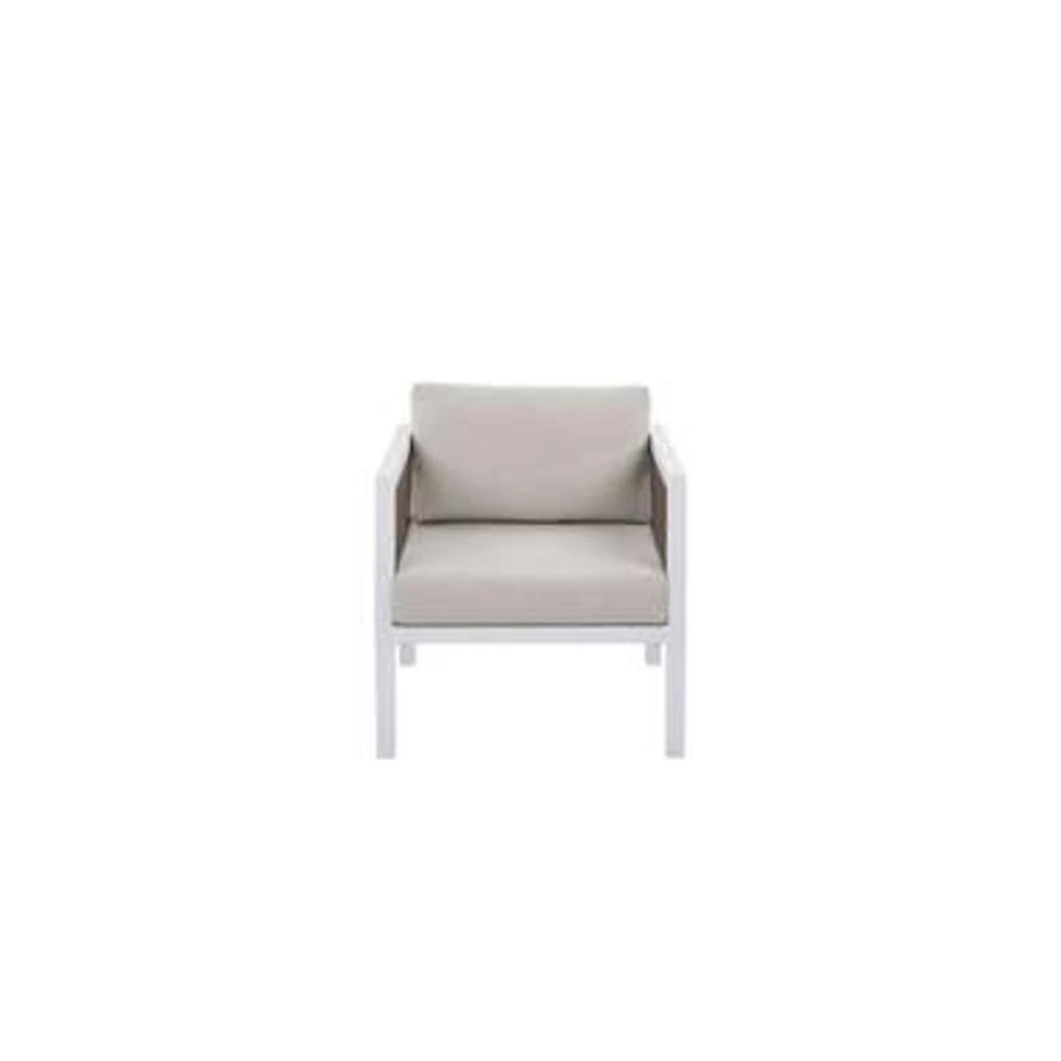 Beliani BORELLO Loungeset - Wit - Aluminium - 4-delig 6 Beliani BORELLO Loungeset - Wit - Aluminium - 4-delig - Afbeelding 4