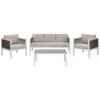 Beliani BORELLO Loungeset - Wit - Aluminium - 4-delig